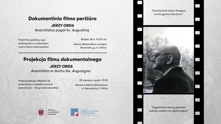 PROJEKCJA FILMU „JERZY ORDA. ANARCHISTA W DUCHU ŚW. AUGUSTYNA”