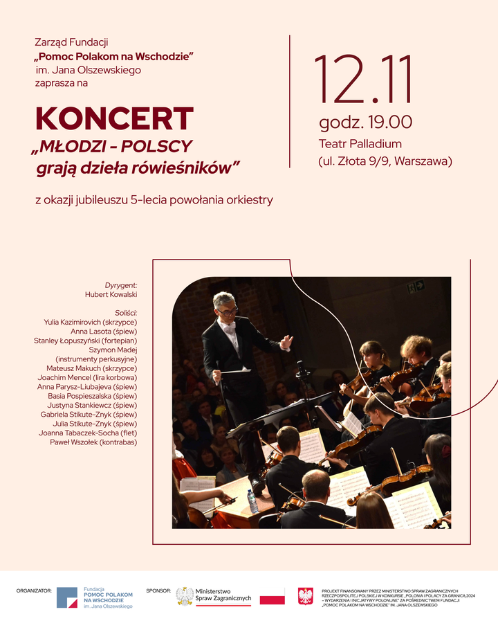 Zapraszamy na koncert pn. „MŁODZI – POLSCY grają dzieła rówieśników”